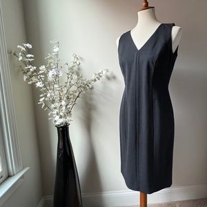 Lafayette 148 New York Gray/Smoke/Charcoal Sleeveless V-Neck Dress Size 2 Wool